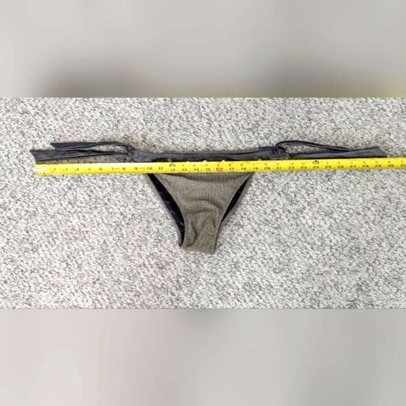 True Religion Women's Gray & Metallic Bikini Bottom w/ Gold Accents - Picture 16 of 16